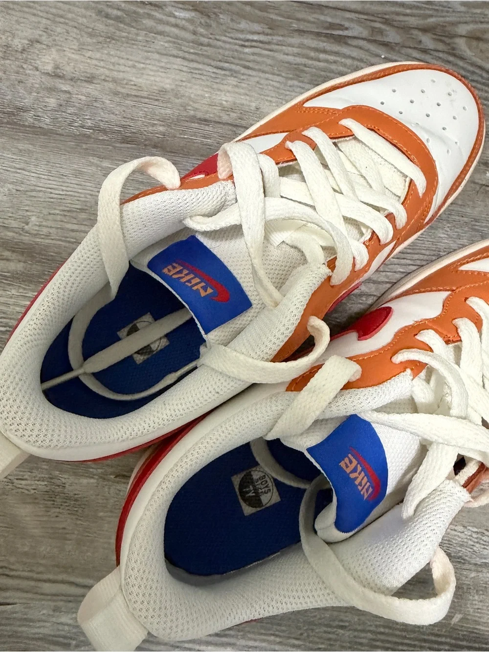 Nike White, Orange & Red Low-Top Sneakers